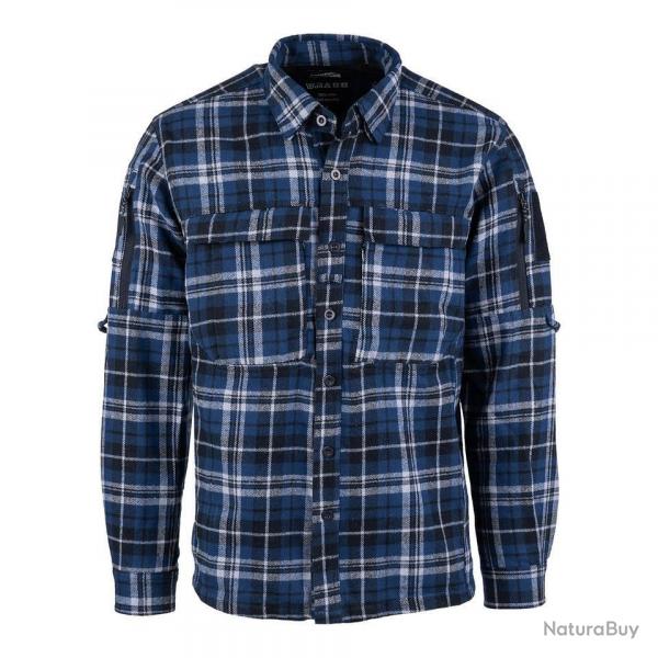 Chemise Contractor multipoches  carreaux Couleur Bleu Gris