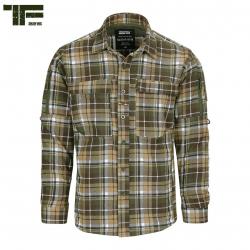 Chemise Contractor multipoches à carreaux Couleur Marron Vert