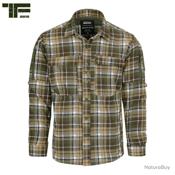 Chemise Contractor multipoches  carreaux Couleur Marron Vert