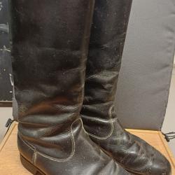 Anciennes bottes militaires cuir Allemagne de l'Est - officier NVA DDR - 28 1/2