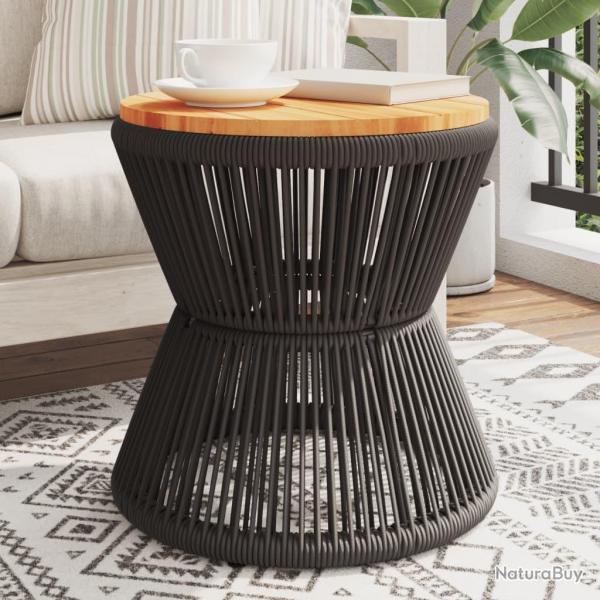 Table basse avec base en fil de fer noir bois d'acacia massif alsavelo