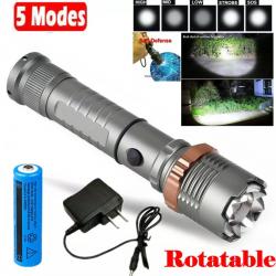 Rechargeable 1200000lm Lampe Torche LED Ultra Puissante Lampe de Poche Tactique