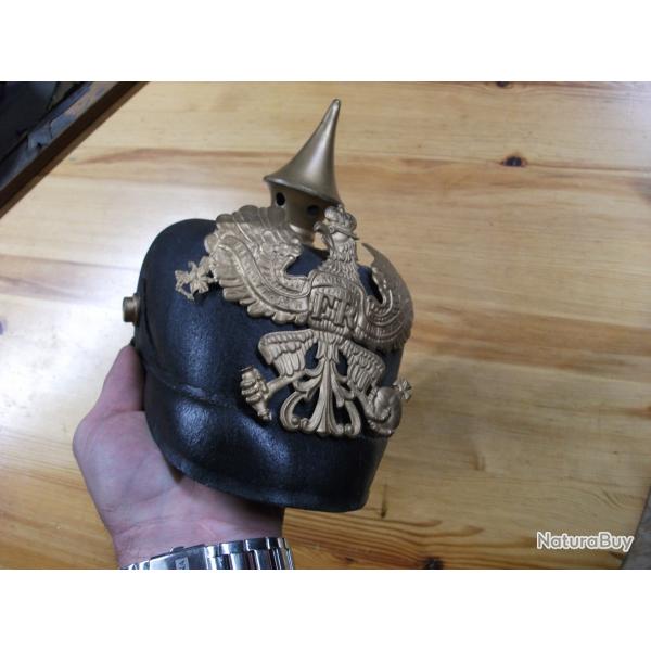EQUIPEMENT MILITAIRE CASQUE A POINTE PRUSSIEN GUERRE 14/18