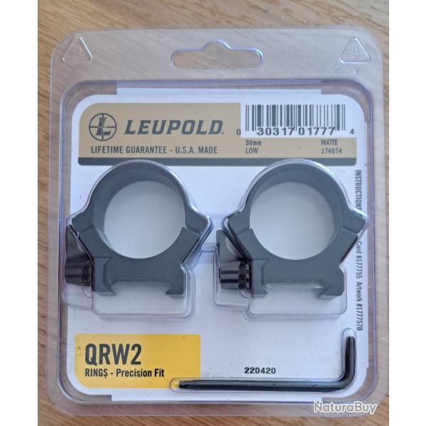 COLLIER LEUPOLD QRW2 30mm Low Matte 174074 H 6,7mm