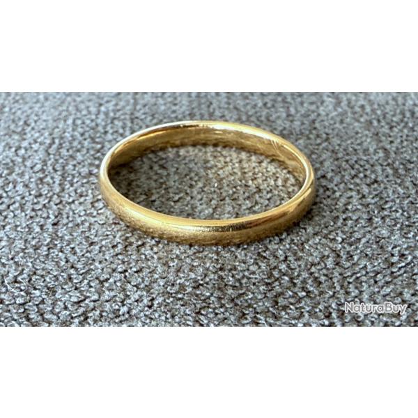 Anneau or rose massif 18 carats - alliance - taille 51