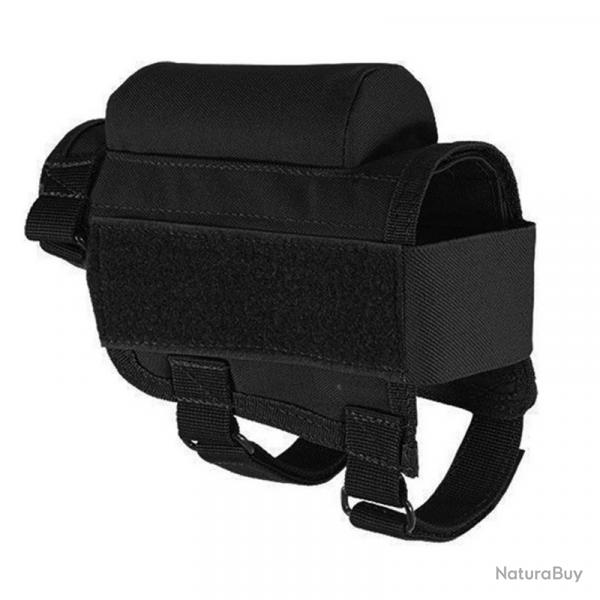 Busc Pochette de Repos de Joue de Fusil Tactique Cartouchire 7 Munitions Noir