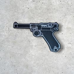 Décoration Murale Luger P08 - Silhouette d'Arme Noir et Blanc - Fabriqué en France