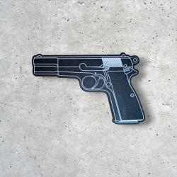 Décoration Murale Browning GP35 - Silhouette d'Arme Noir et Blanc - Fabriqué en France