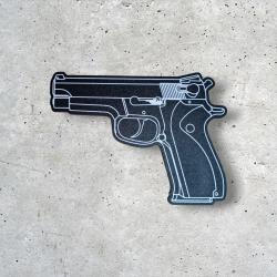 Décoration Murale Smith & Wesson Model 5906 - Silhouette d'Arme Noir et Blanc - Fabriqué en France