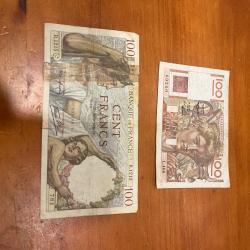 Lot 2 billet 100 francs