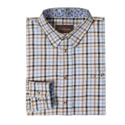 Prix de départ à 1 !! Chemise Steeve marron et bleu Club Interchasse Taille L