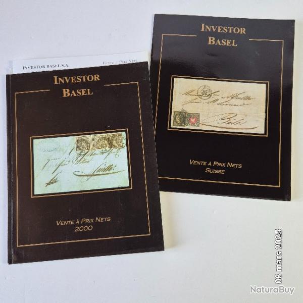 Lot de 2 catalogues de vente  prix net , Suisse, 2000, Philatlie, marcophilie
