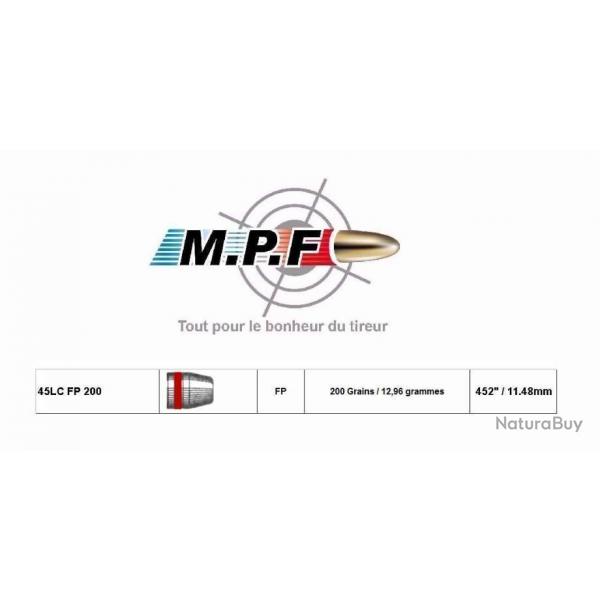 French Bullets MPF ogives plomb 45 LC FP 200 Gr  452" spciale (SAS) (CAS) par 500