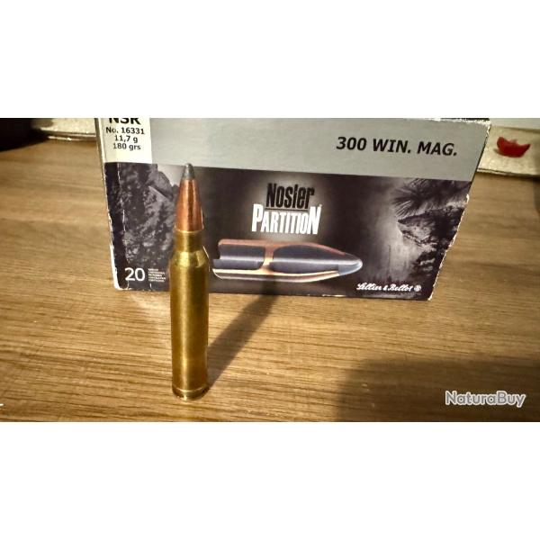 17 munitions S&B cal 300 win mag 180 grs Nosler Partition