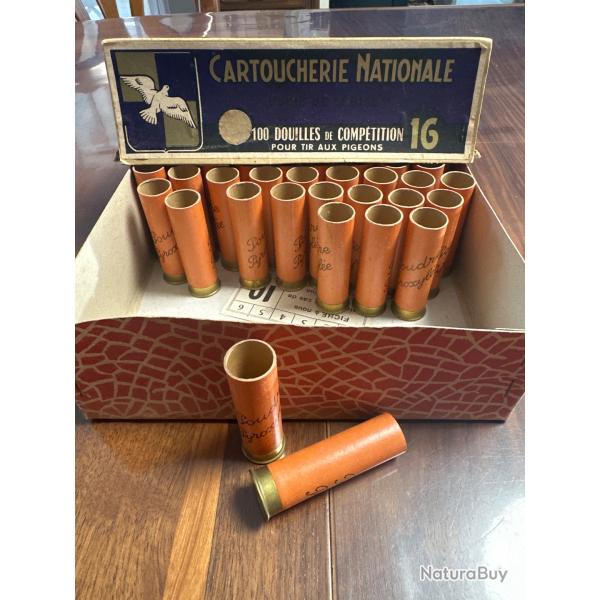 Lot de 54 douilles en carton pour calibre 16