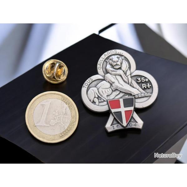 A Pins insigne militaire 35e RI Rgiment d'Infanterie : tous gaillards - Delsart