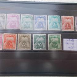 lot timbres taxes de 1946,n°18 à 89,valeur 150 yvert, euros,neuf super