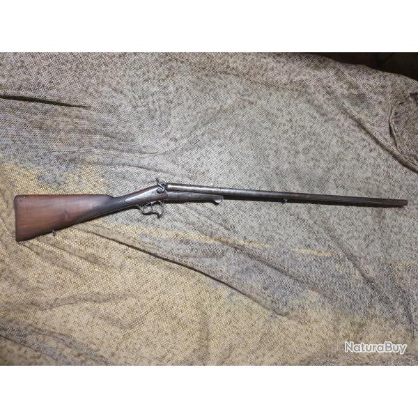 fusil Stphanois juxtapos  chiens extrieur cal 16/65 canon damas de 77 cm