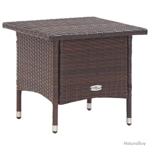 Table  th Marron 50x50x47 cm Rsine tresse alsavelo