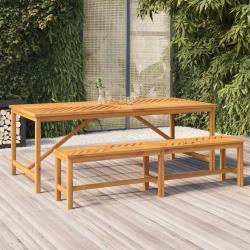 Table à manger de jardin 200x90x74 cm bois d'acacia solide alsavelo