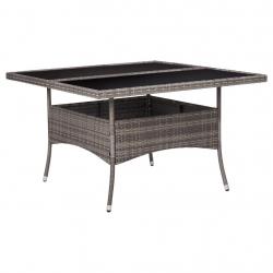 Table à manger d'extérieur Gris Résine tressée et verre alsavelo