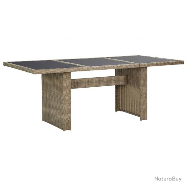 Table  manger Marron 200x100x74 cm Verre et rsine tresse alsavelo