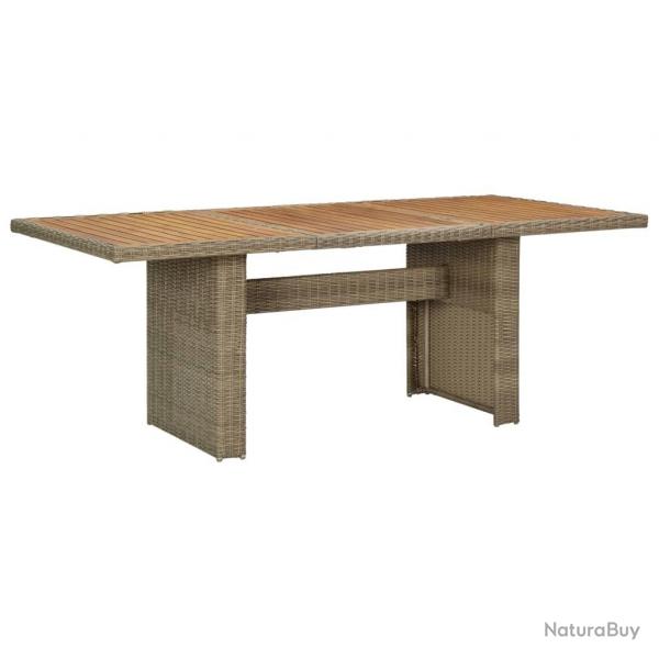 Table  manger de jardin Marron 200x100x74 cm Rsine tresse alsavelo