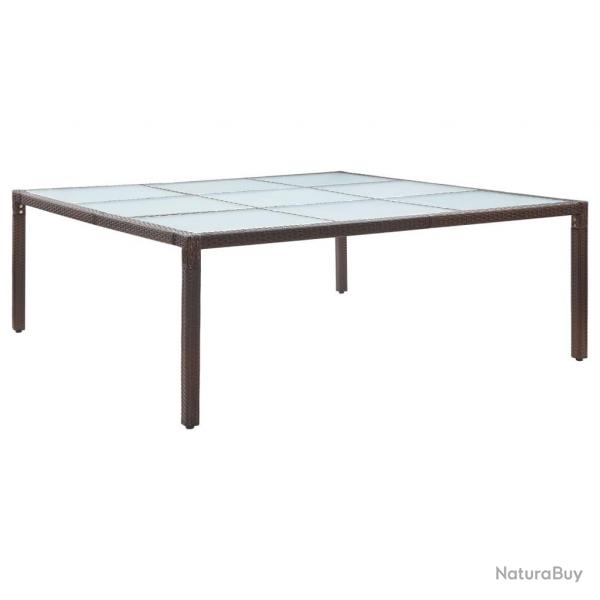Table  manger de jardin Marron 200x200x74 cm Rsine tresse alsavelo