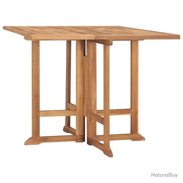 Table  dner pliable de jardin 90x75 cm Bois de teck solide alsavelo