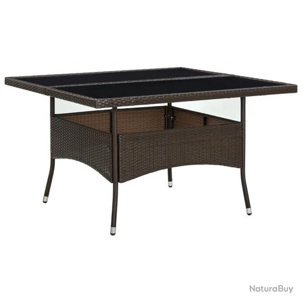 Table  dner d'extrieur Marron Rsine tresse et verre alsavelo