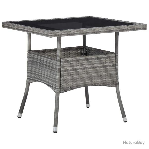 Table  dner d'extrieur Gris Rsine tresse et verre alsavelo