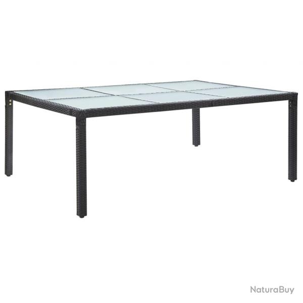 Table  dner d'extrieur Noir 200x150x74 cm Rsine tresse alsavelo