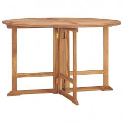 Table à dîner de jardin pliable Ø110x75 cm Bois massif de teck alsavelo