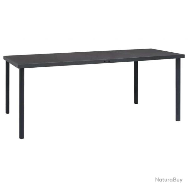 Table  dner d'extrieur Anthracite 190x90x74 cm Acier alsavelo
