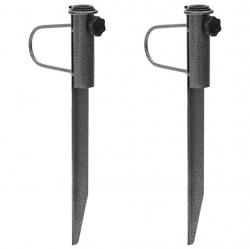 Supports de parasol avec piquets 2 pcs 19x42 cm acier galvanisé alsavelo