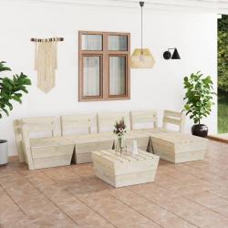 Salon de jardin palette 6 pcs Bois d'épicéa imprégné alsavelo