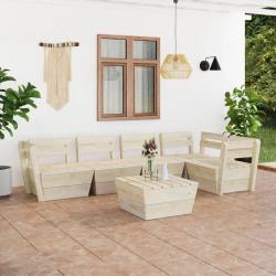 Salon de jardin palette 6 pcs Bois d'épicéa imprégné alsavelo