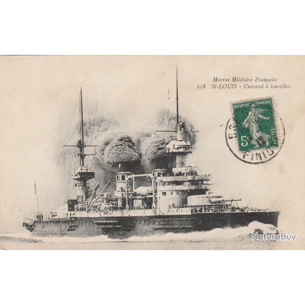CPA - MARINE Militaire Franaise  - " St-LOUIS " Cuirass  TOURELLES N002