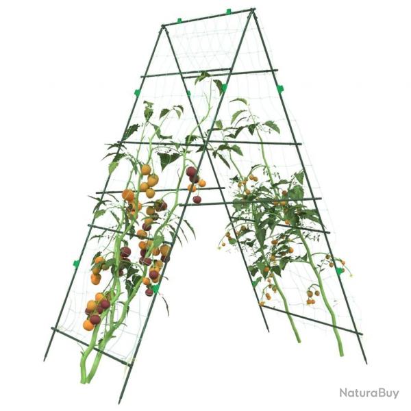 Treillis de jardin pour plantes grimpantes 2 pcs forme A acier alsavelo