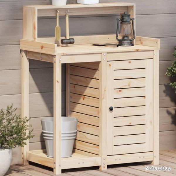 Table de rempotage et tagres 82,5x50x109,5 cm bois massif pin alsavelo
