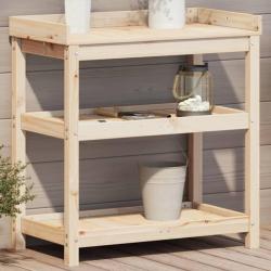 Table de rempotage et étagères 82,5x45x86,5 cm bois massif pin alsavelo