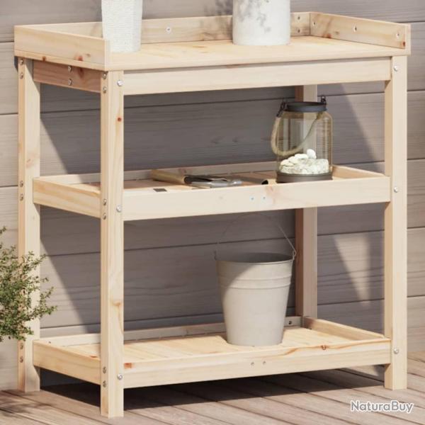 Table de rempotage et tagres 82,5x45x86,5 cm bois massif pin alsavelo