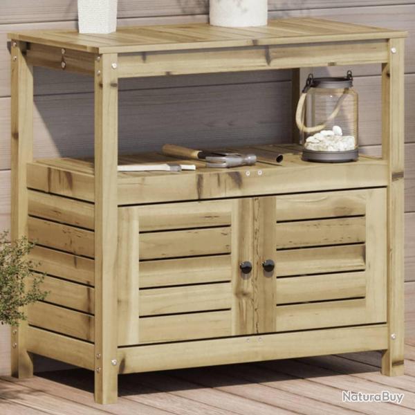 Table de rempotage avec tagres bois de pin imprgn alsavelo