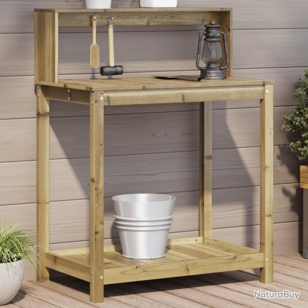Table de rempotage avec tagres bois de pin imprgn alsavelo