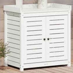 Table de rempotage avec étagères blanc bois massif de pin alsavelo