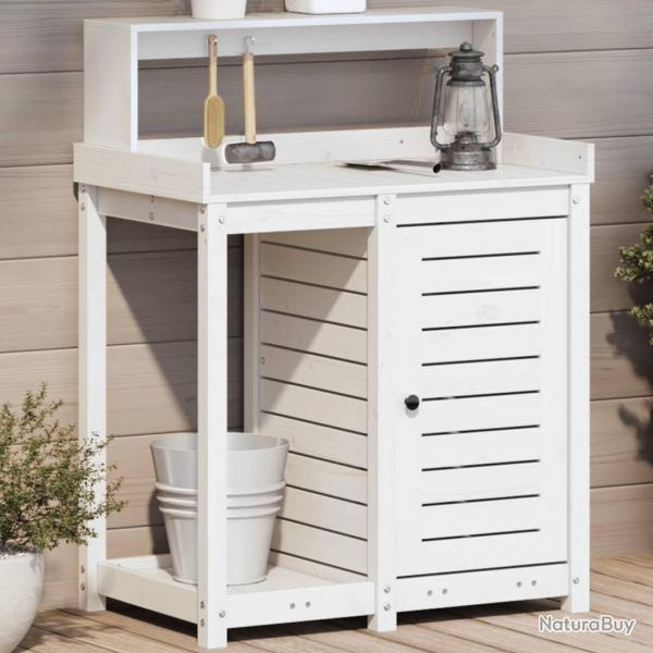 Table de rempotage avec tagres blanc bois massif de pin alsavelo