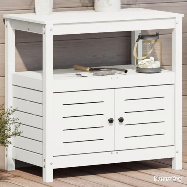 Table de rempotage avec tagres blanc bois massif de pin alsavelo