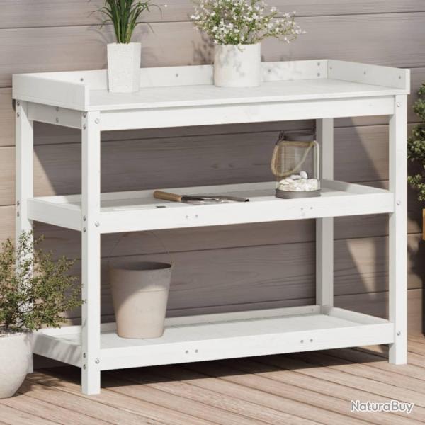 Table de rempotage avec tagres blanc bois massif de pin alsavelo