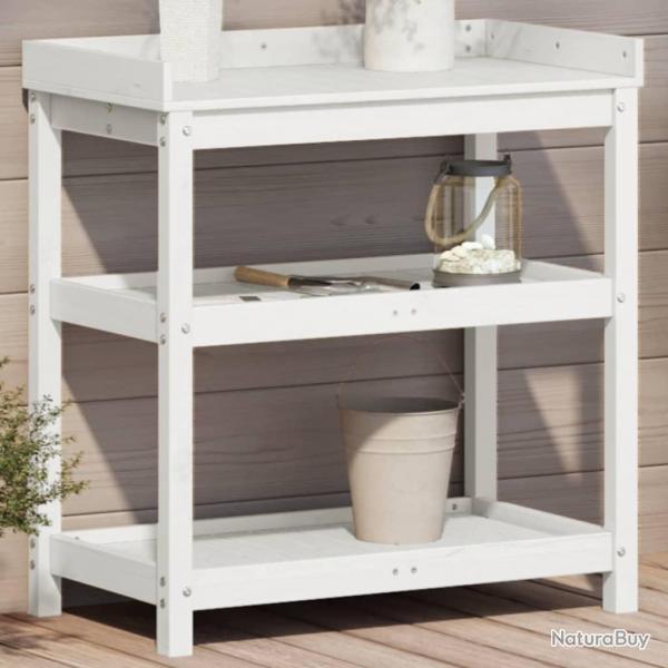 Table de rempotage avec tagres blanc bois massif de pin alsavelo