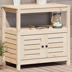 Table de rempotage avec étagères 82,5x45x81 cm bois massif pin alsavelo